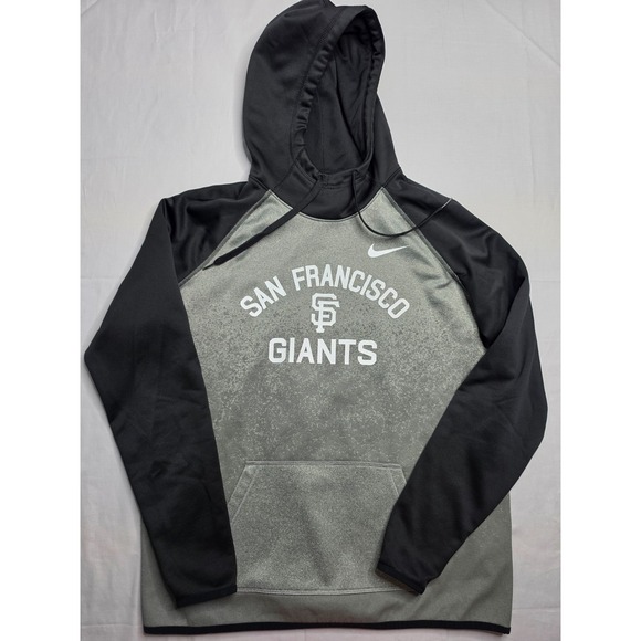 Nike Other - Nike Dri Fit San Francisco Giants Baseball Hoodie Men L Gray Black Raglan Sleeve